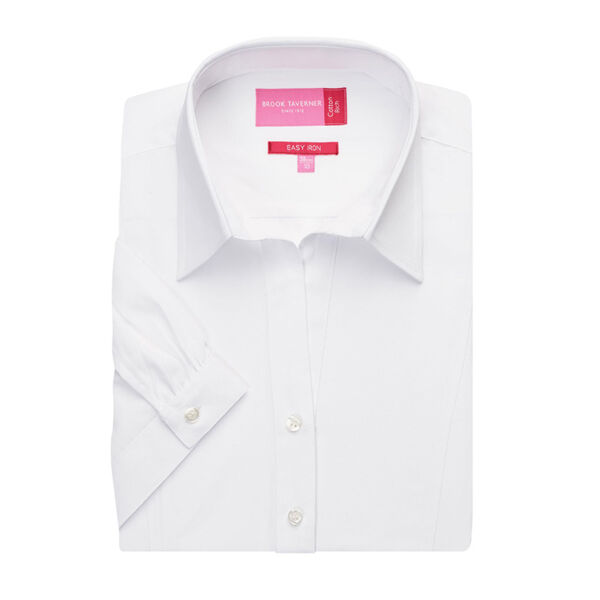 Ladies Short Sleeve White Blouse Thumbnail